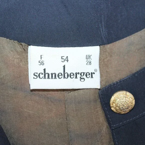 Schneberger Blouse Plus Sz Womens US 24 Royal Crest Pattern Button Front - Picture 14 of 16